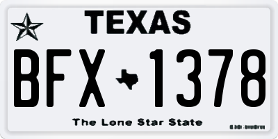 TX license plate BFX1378