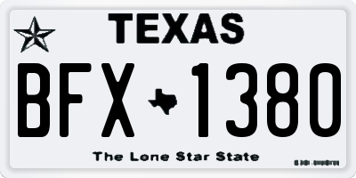 TX license plate BFX1380