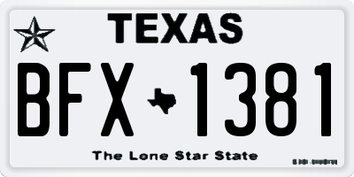TX license plate BFX1381
