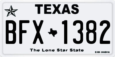 TX license plate BFX1382