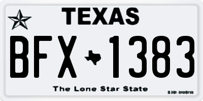 TX license plate BFX1383