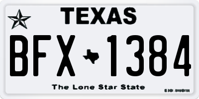 TX license plate BFX1384