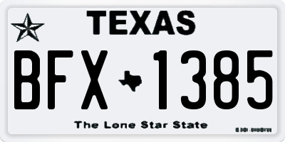TX license plate BFX1385