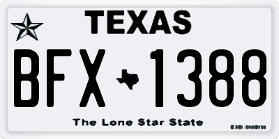 TX license plate BFX1388