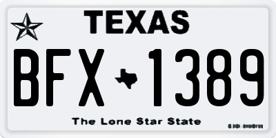 TX license plate BFX1389