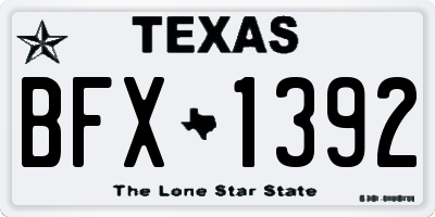 TX license plate BFX1392