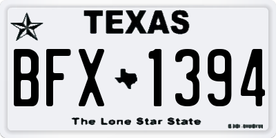 TX license plate BFX1394