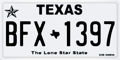 TX license plate BFX1397