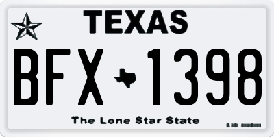 TX license plate BFX1398