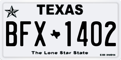 TX license plate BFX1402