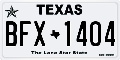 TX license plate BFX1404