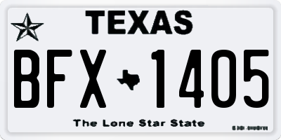 TX license plate BFX1405
