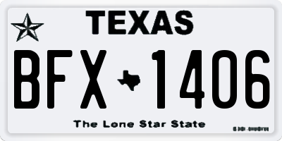 TX license plate BFX1406