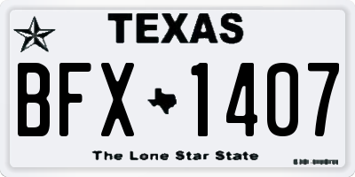 TX license plate BFX1407