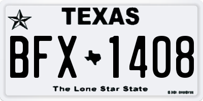 TX license plate BFX1408