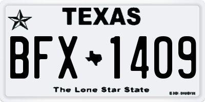 TX license plate BFX1409