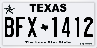 TX license plate BFX1412