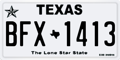 TX license plate BFX1413