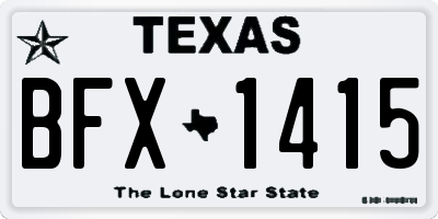 TX license plate BFX1415