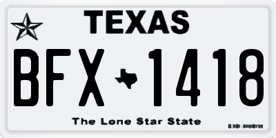 TX license plate BFX1418