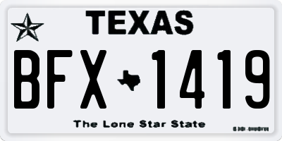 TX license plate BFX1419