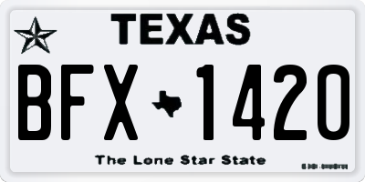 TX license plate BFX1420