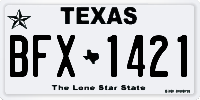 TX license plate BFX1421