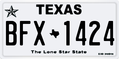 TX license plate BFX1424