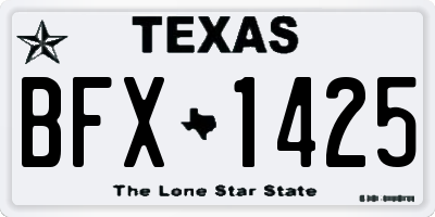 TX license plate BFX1425