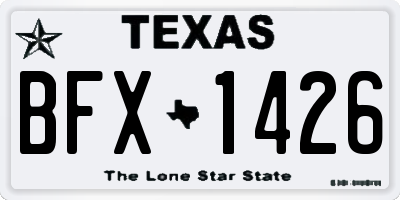 TX license plate BFX1426