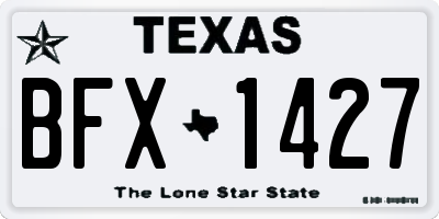 TX license plate BFX1427