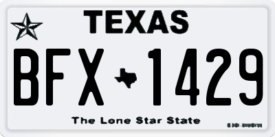 TX license plate BFX1429