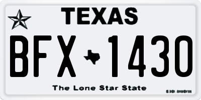 TX license plate BFX1430