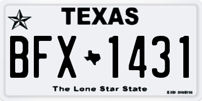 TX license plate BFX1431