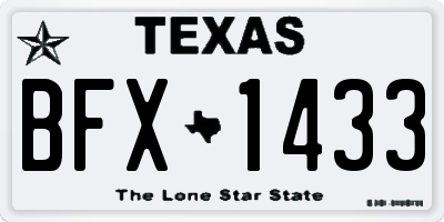 TX license plate BFX1433