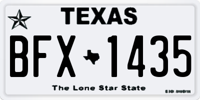 TX license plate BFX1435
