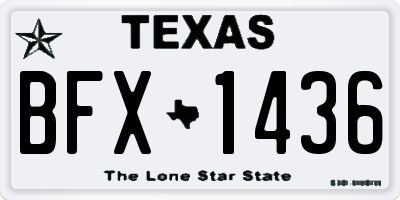 TX license plate BFX1436