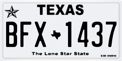 TX license plate BFX1437