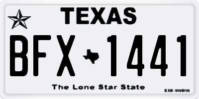 TX license plate BFX1441