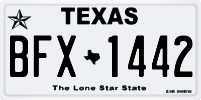 TX license plate BFX1442