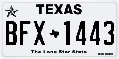 TX license plate BFX1443