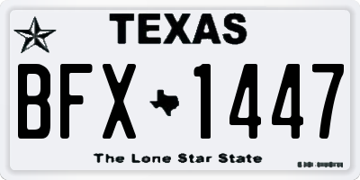 TX license plate BFX1447