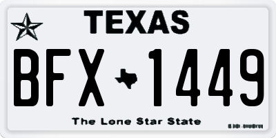 TX license plate BFX1449