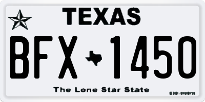 TX license plate BFX1450