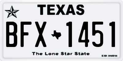 TX license plate BFX1451