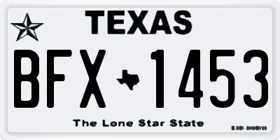 TX license plate BFX1453