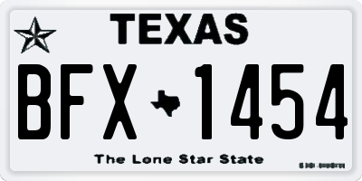 TX license plate BFX1454