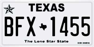 TX license plate BFX1455