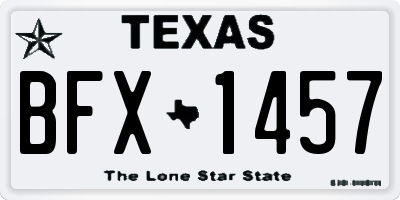 TX license plate BFX1457