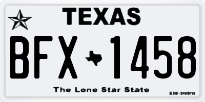 TX license plate BFX1458